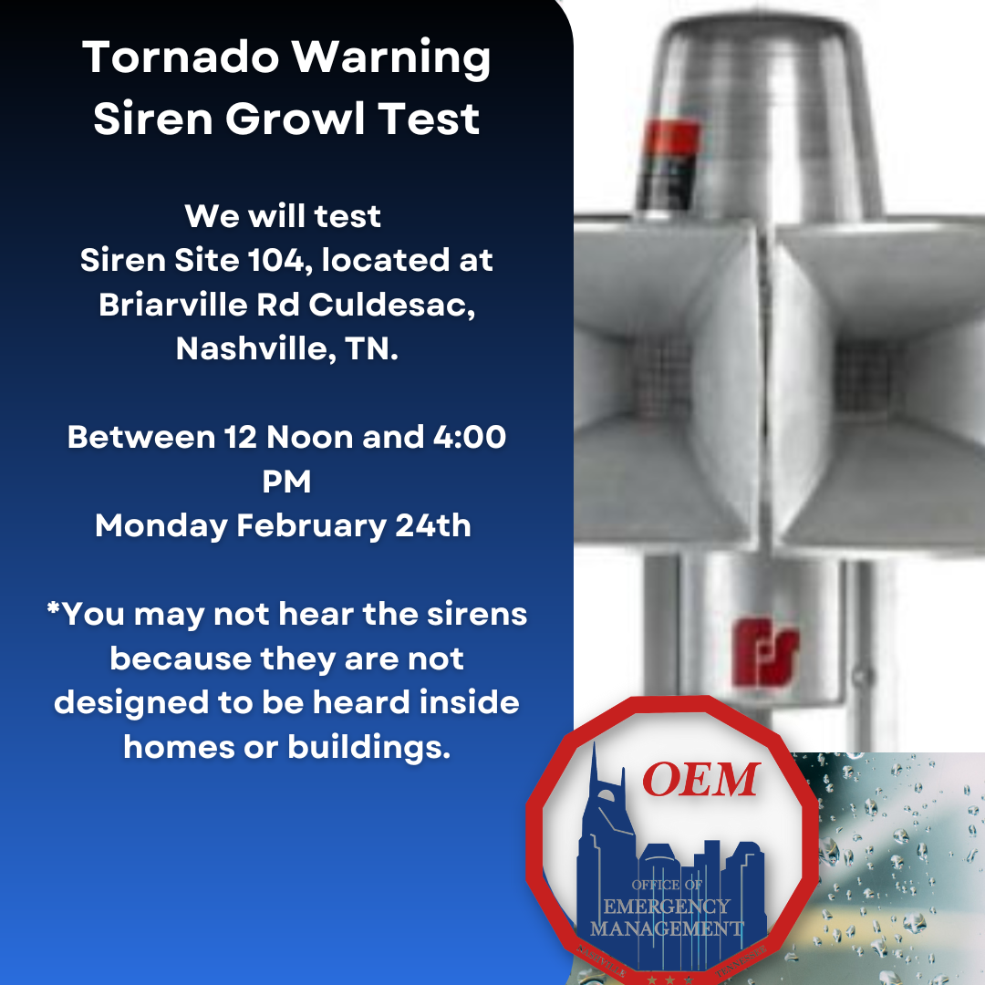 Test New of Outdoor Tornado Warning Siren Site 104