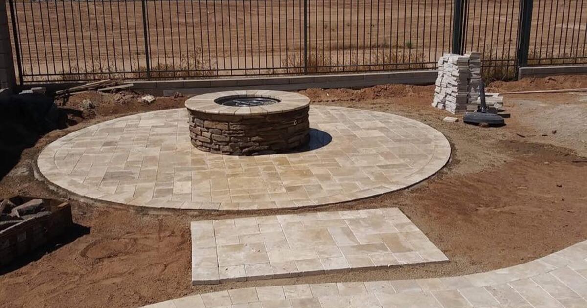 Travertine, pavers or synthetic grass turf installation for Free in