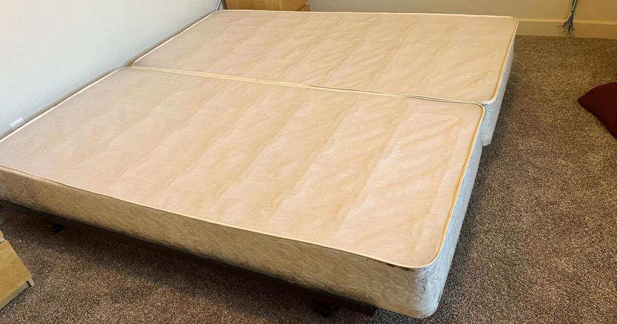 King size Box Spring and metal bed frame for Free in Chino Valley, AZ