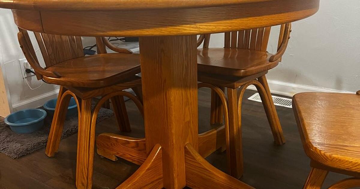 Blond ALL Oak Mid Century Kitchen Table and Chairs for 290 in