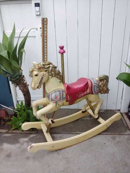 S & s wood carvers online rocking horse