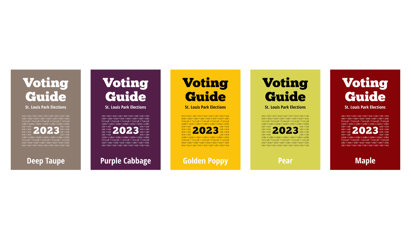 Vote for the 2023 and 2024 pocket voting guides colors (City of St