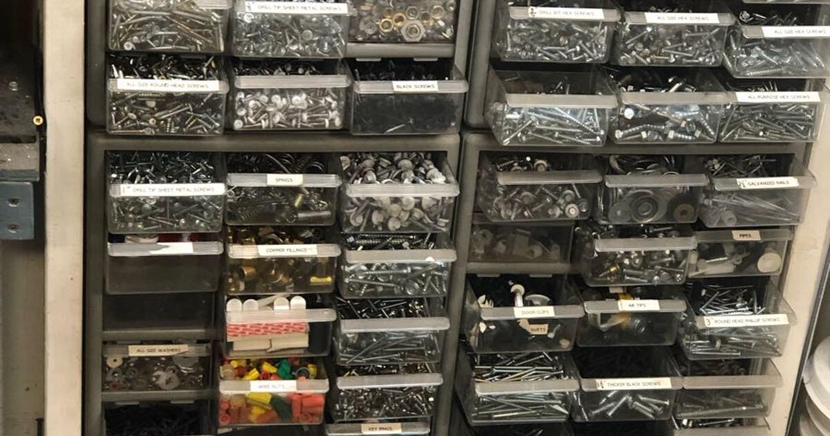 Mostly new screws, nuts bolts, all sizes sheet rock screws, self