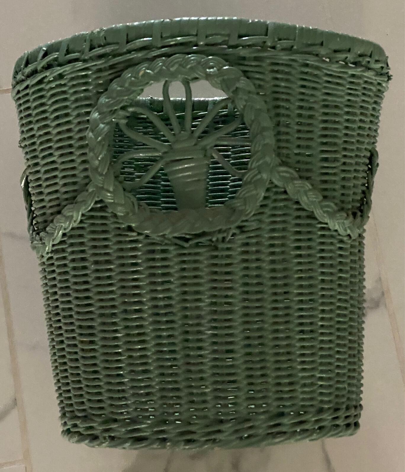 Sage Green Wicker Trashcan for 10 in La Quinta, CA For Sale & Free