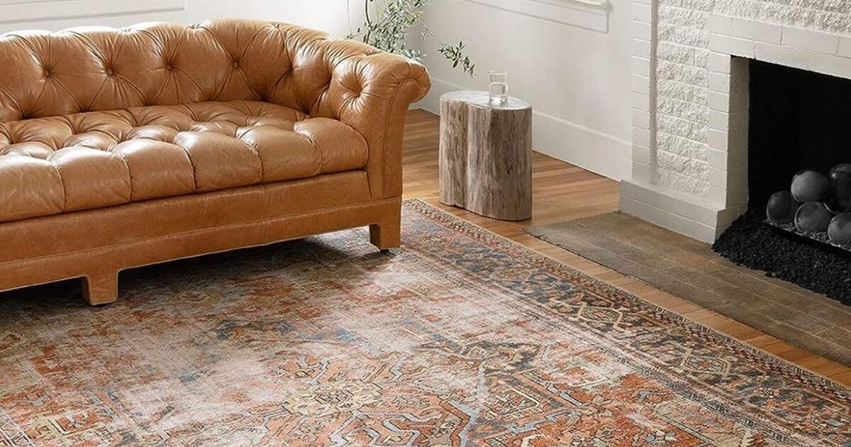 Loloi II Loren Collection LQ15, Terracotta/Sky 7'6" x 9'6
