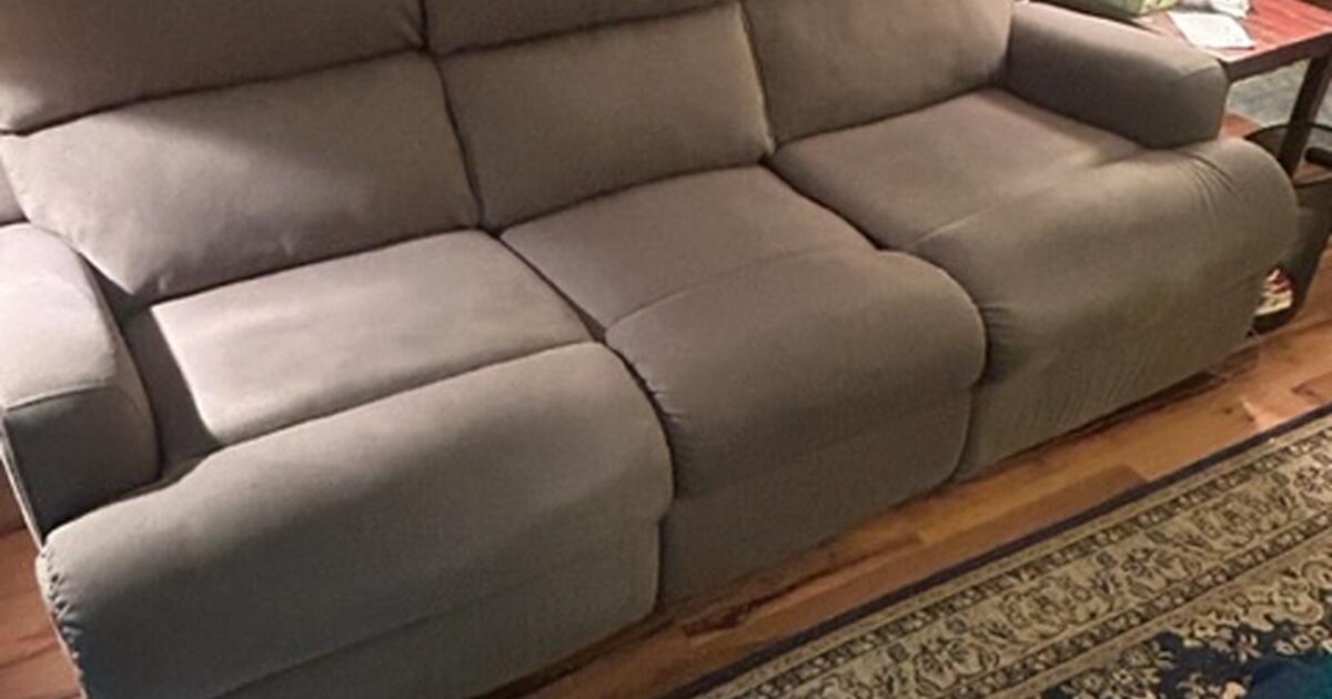 Grey fabric recliner couch for Free in New Hartford, CT Finds — Nextdoor