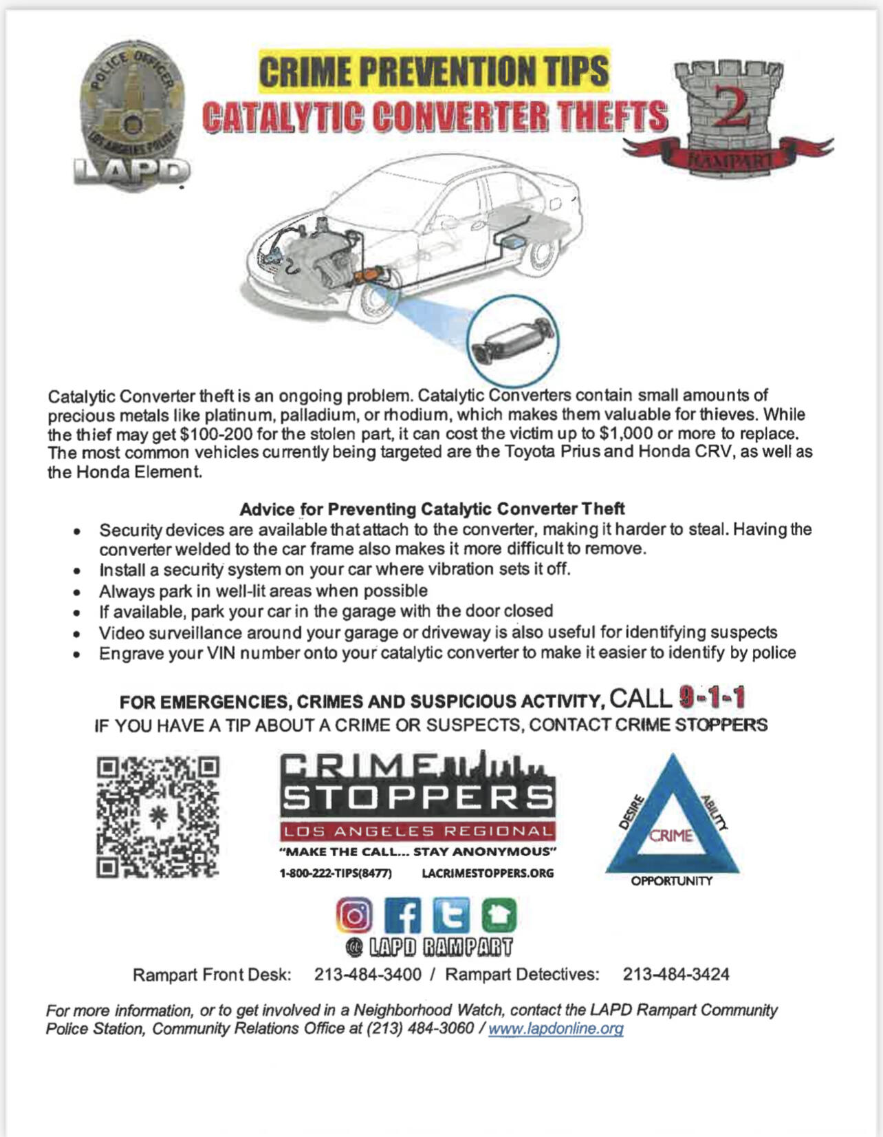 Catalytic Converter Thefts (Los Angeles Police Department) — Nextdoor