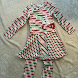 Christmas Striped Girls Outfit