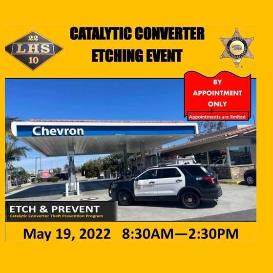 Free Catalytic Converter Serial Number Etching in Malibu May 19. (City