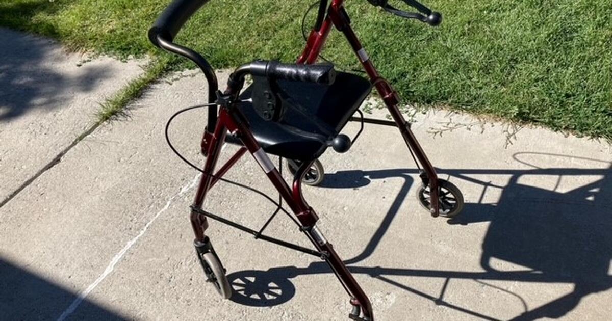 Medline Guardian Standard Adult Steel Folding Rollator Walker for Free