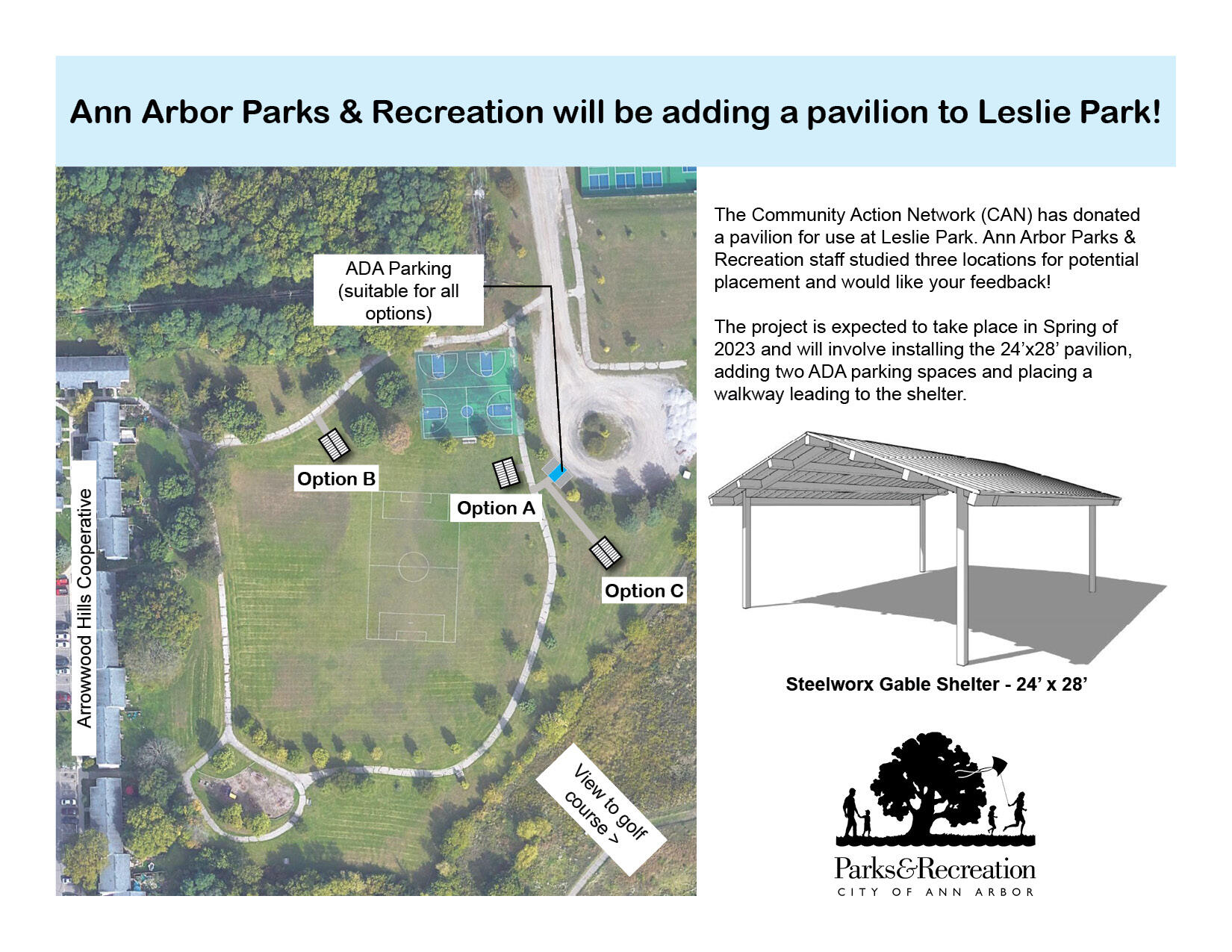 Let us know where we should add a new pavilion at Leslie Park (City of