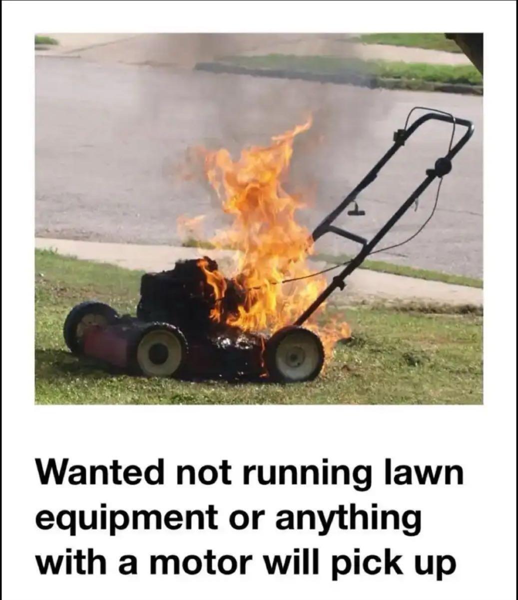 Wanted: Non-Running Lawn Equipment