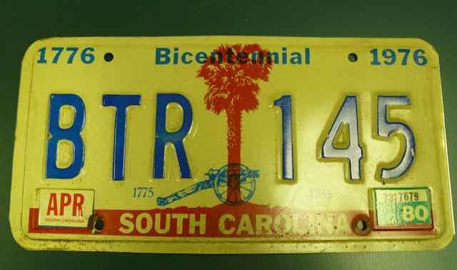 1976 South Carolina License Plate and SC pepsi bottle