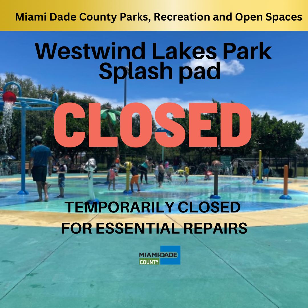 The Westwind Lakes Park splash pad is temporarily closed due to impacts to its operating system