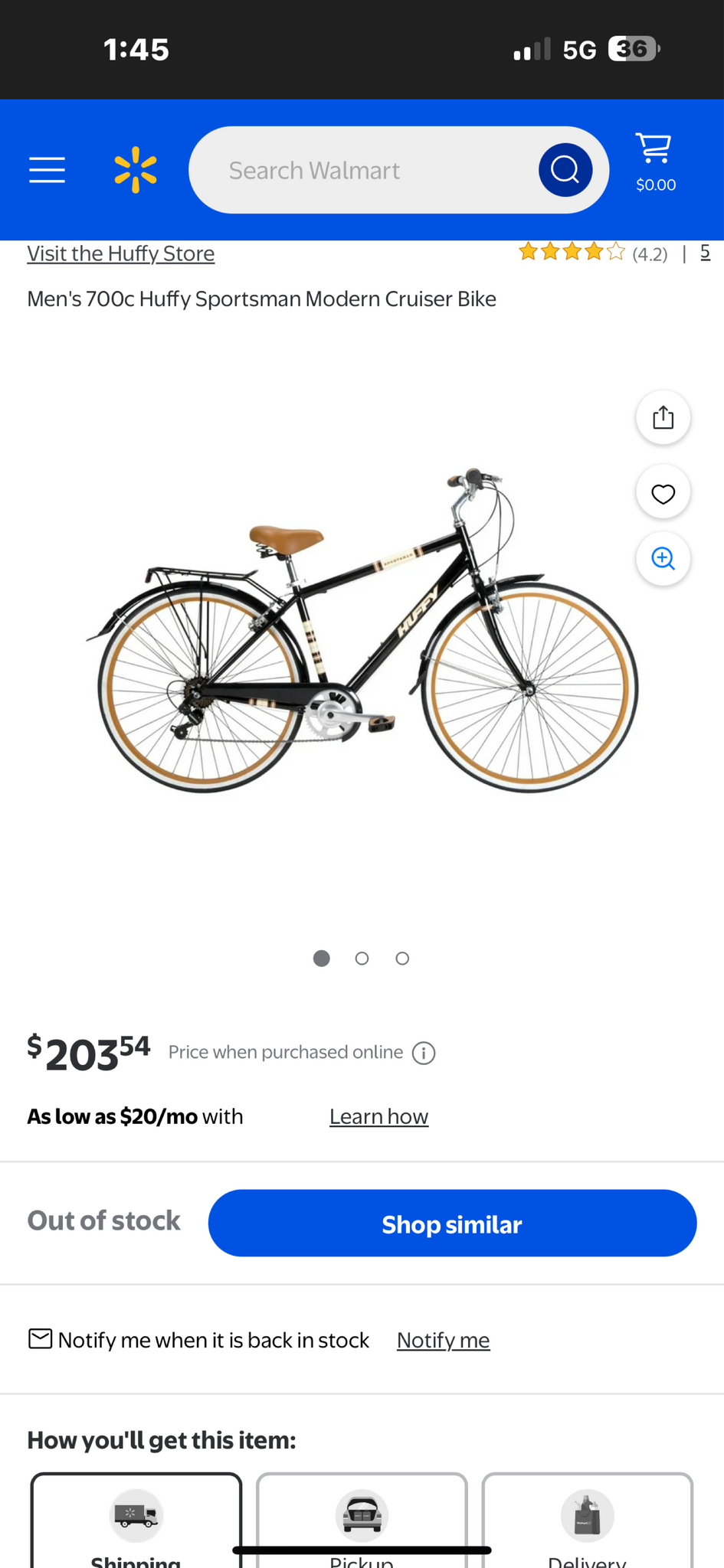 Men's 700c Huffy Sportsman Modern Cruiser Bike For $50 In New