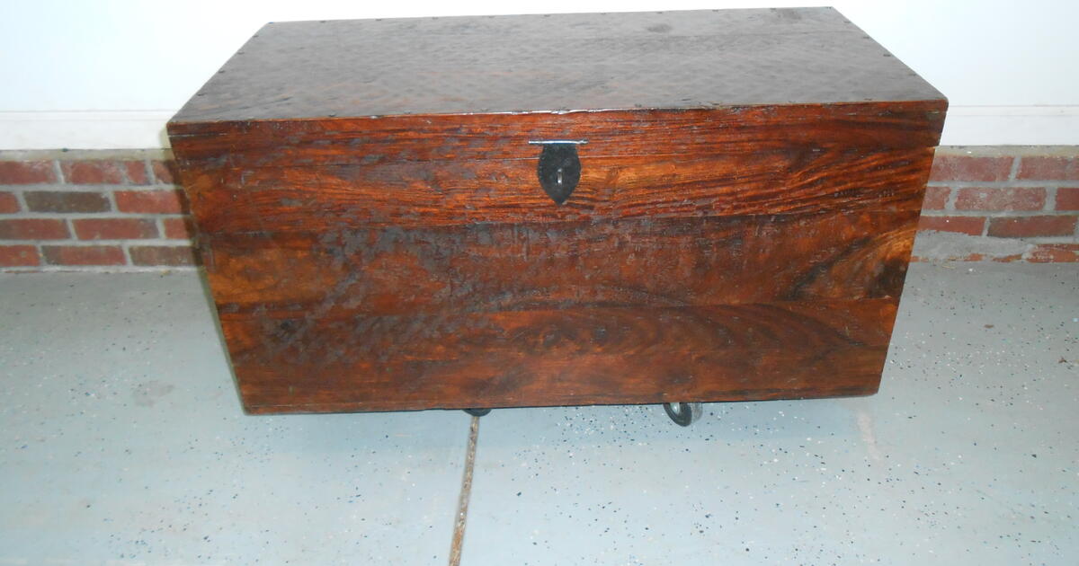 Pottery Barn HEAVY Rustic Hammered Reclaimed Wood Trunk for $175 in ...