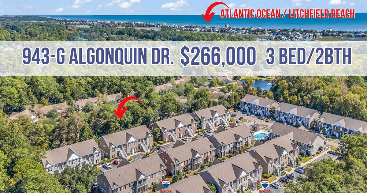 Beautiful 3 Bed/2 Bath Condo in Gated Pawleys Pavilion for 266000 in