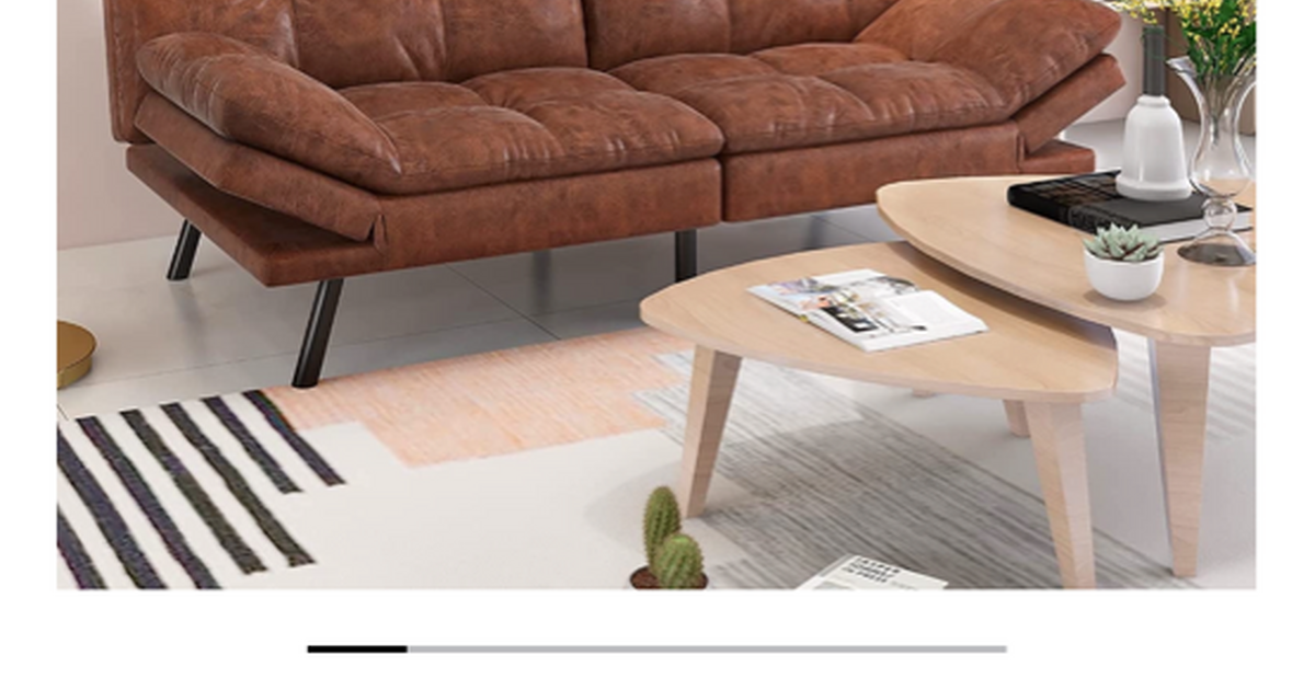 new Convertible Futon Sofa Bed, Modern Sleeper Sofa, Brown for 175 in