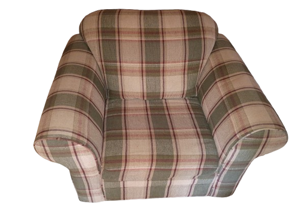 Cozy Klaussner Plaid Country-style Club Chair – Excellent Condition - Smoke/Pet Free