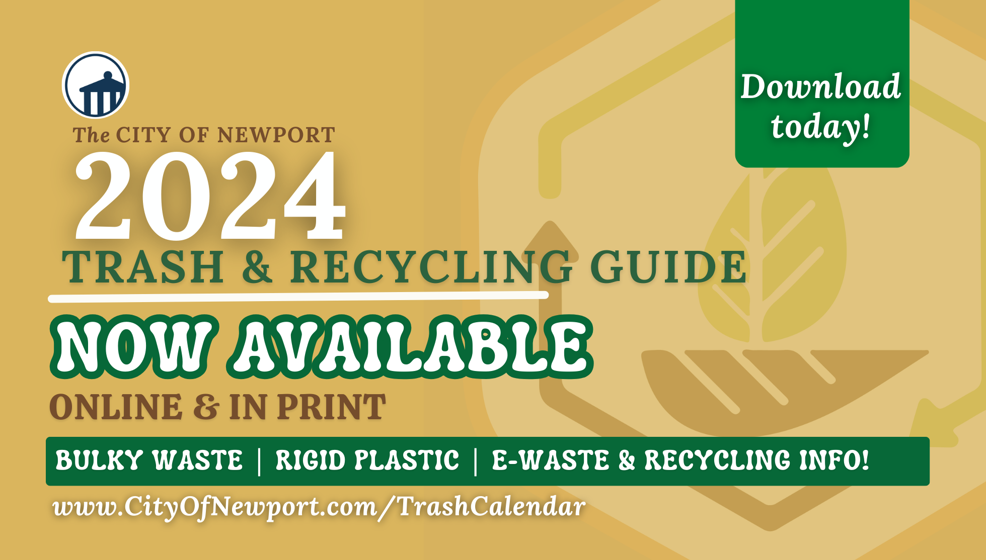 ♻️♻️♻️ The 2024 Trash & Yard Waste Calendar is now online ♻️♻️♻️ (City