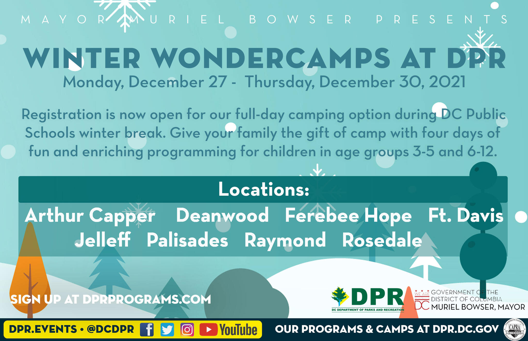 Sign Up for Winter Wondercamps at DPR 4 Days of Fun During DCPS