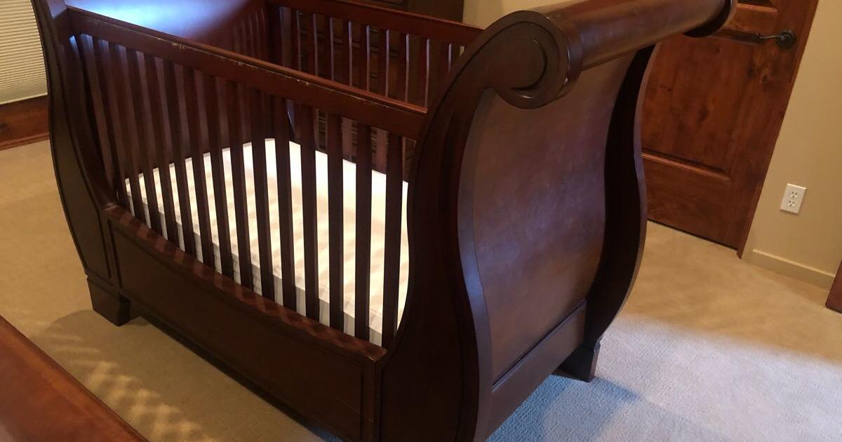 Pottery barn larkin sleigh crib on sale