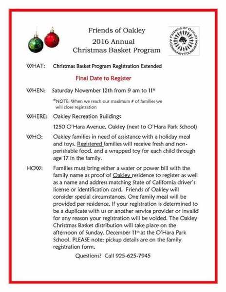 Nov 12 · Friends of Oakley Christmas basket program extended sign up date —  Nextdoor