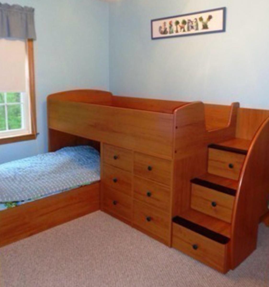 Captains Bunk Beds Built in Dresser Drawers/Stairs for 475 in