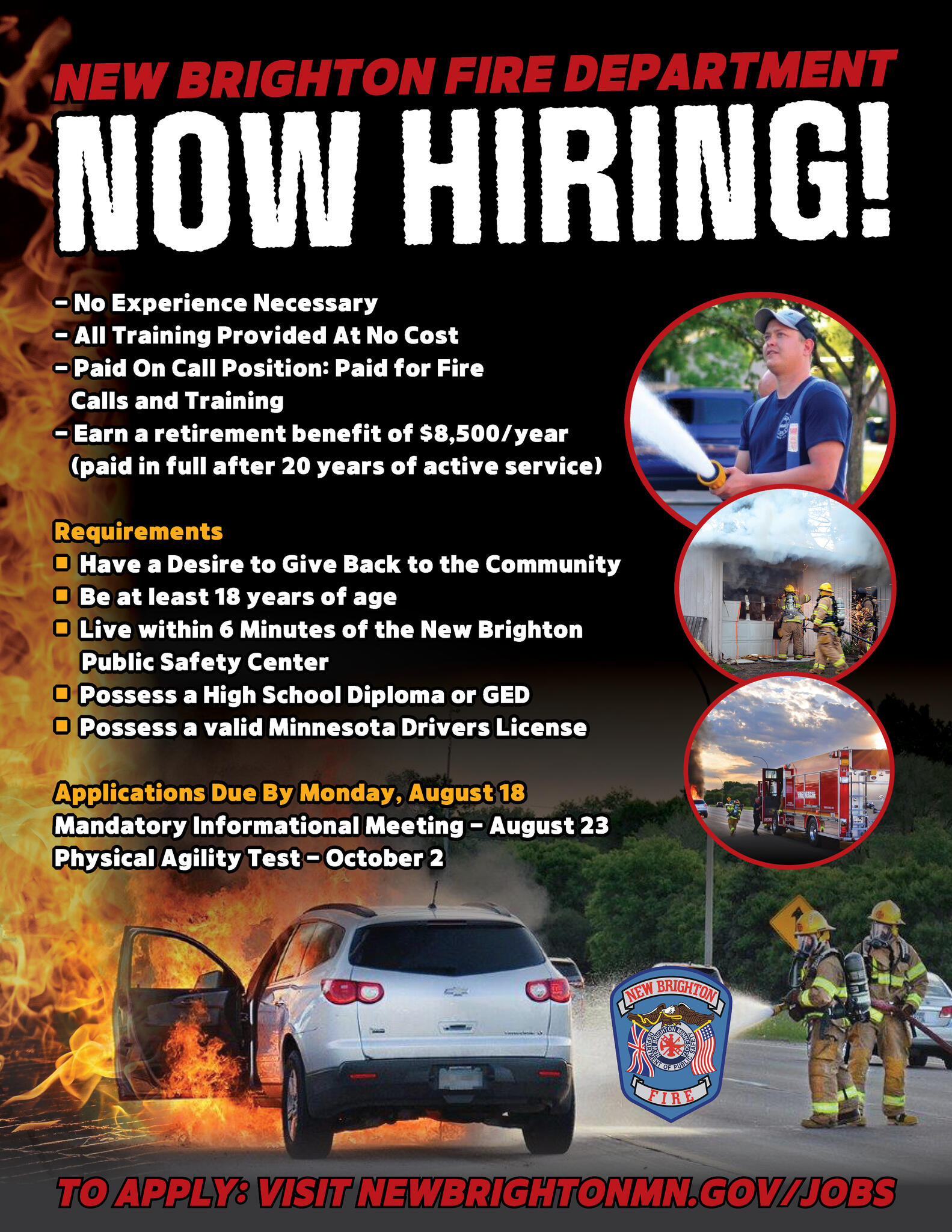 New Brighton Fire Department is Now Hiring! (City of New Brighton