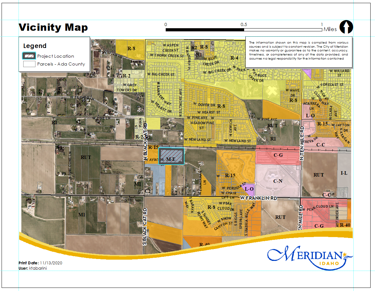 Meridian Idaho Zoning Map City Of Meridian Planning And Zoning Commission Public Hearing Notice For  Aviator Subdivision Cpam, Rz, Mda H-2020-0111 (City Of Meridian) &Mdash;  Nextdoor — Nextdoor