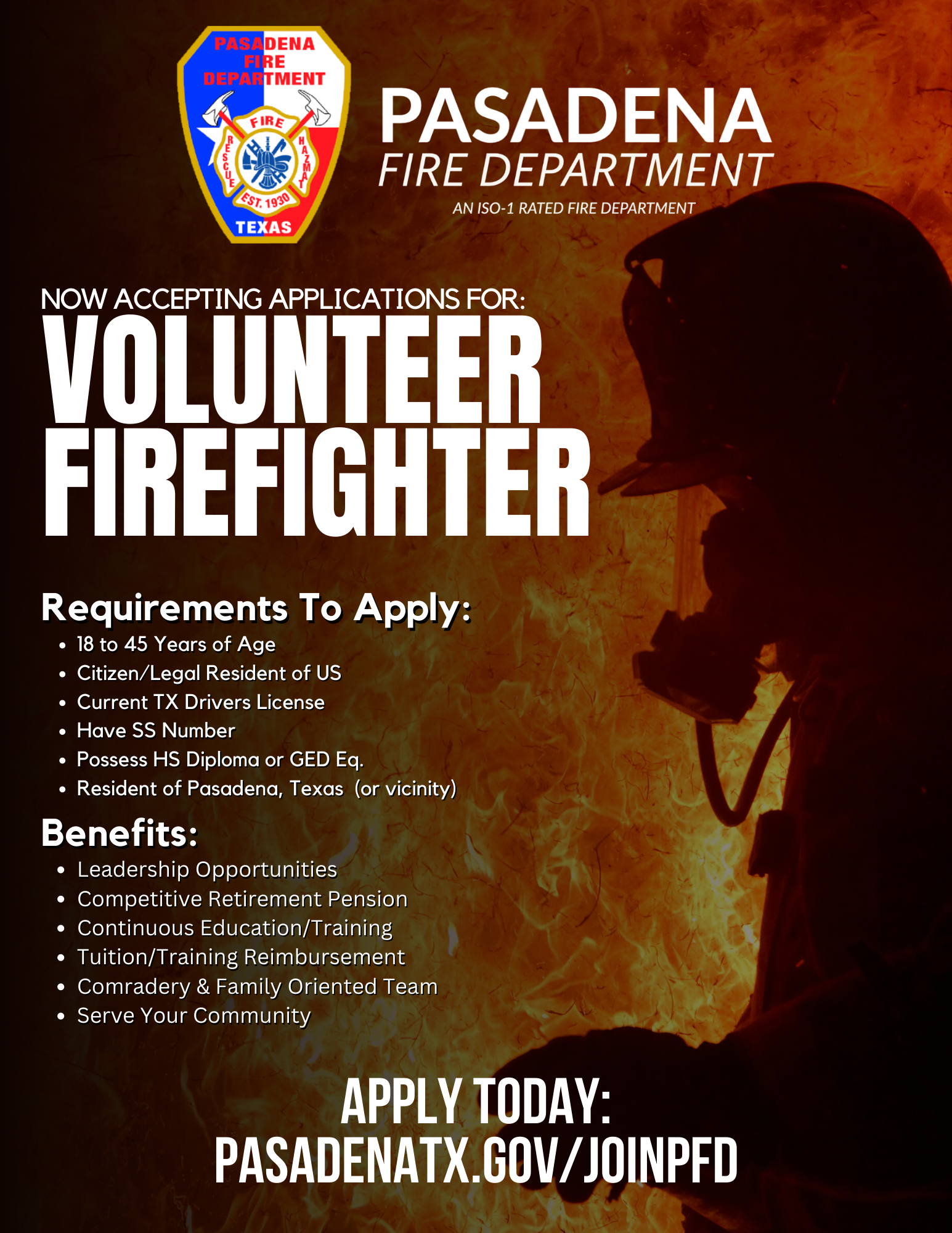 Pasadena Fire Academy 2023A Now Accepting Application (Pasadena Fire