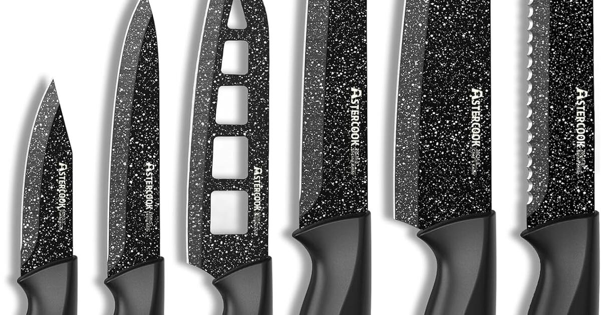 6 piece high carbon german stainless steel knife set branch new for