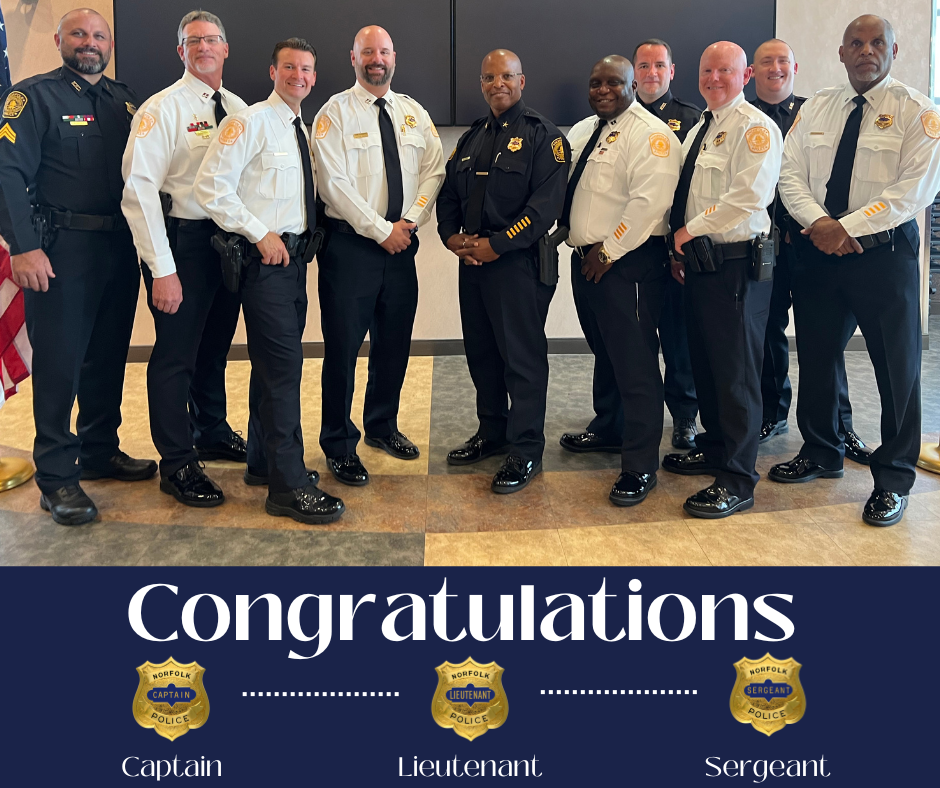 The Norfolk Police Department congratulates all of the new Captains ...