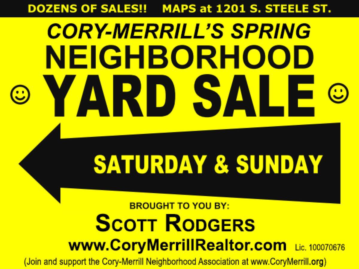 2024 CoryMerrill Neighborhood Yard Sale 5/18, 5/19 for Free in Denver