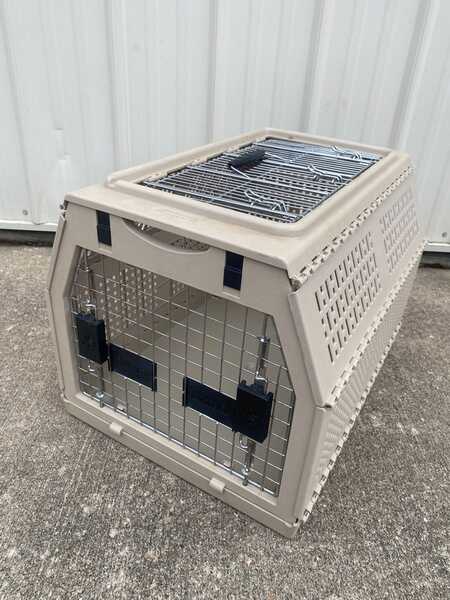 NYLABONE Folding Collapsible Dog Pet Crate Carrier Kennel Medium