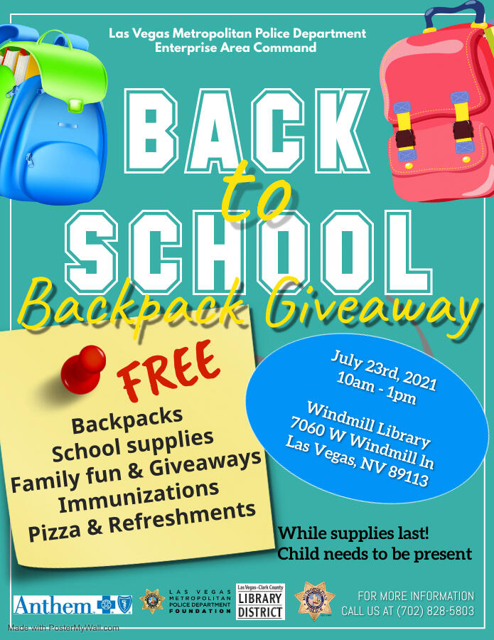 Free Back to School Supplies (Las Vegas Metropolitan Police Department
