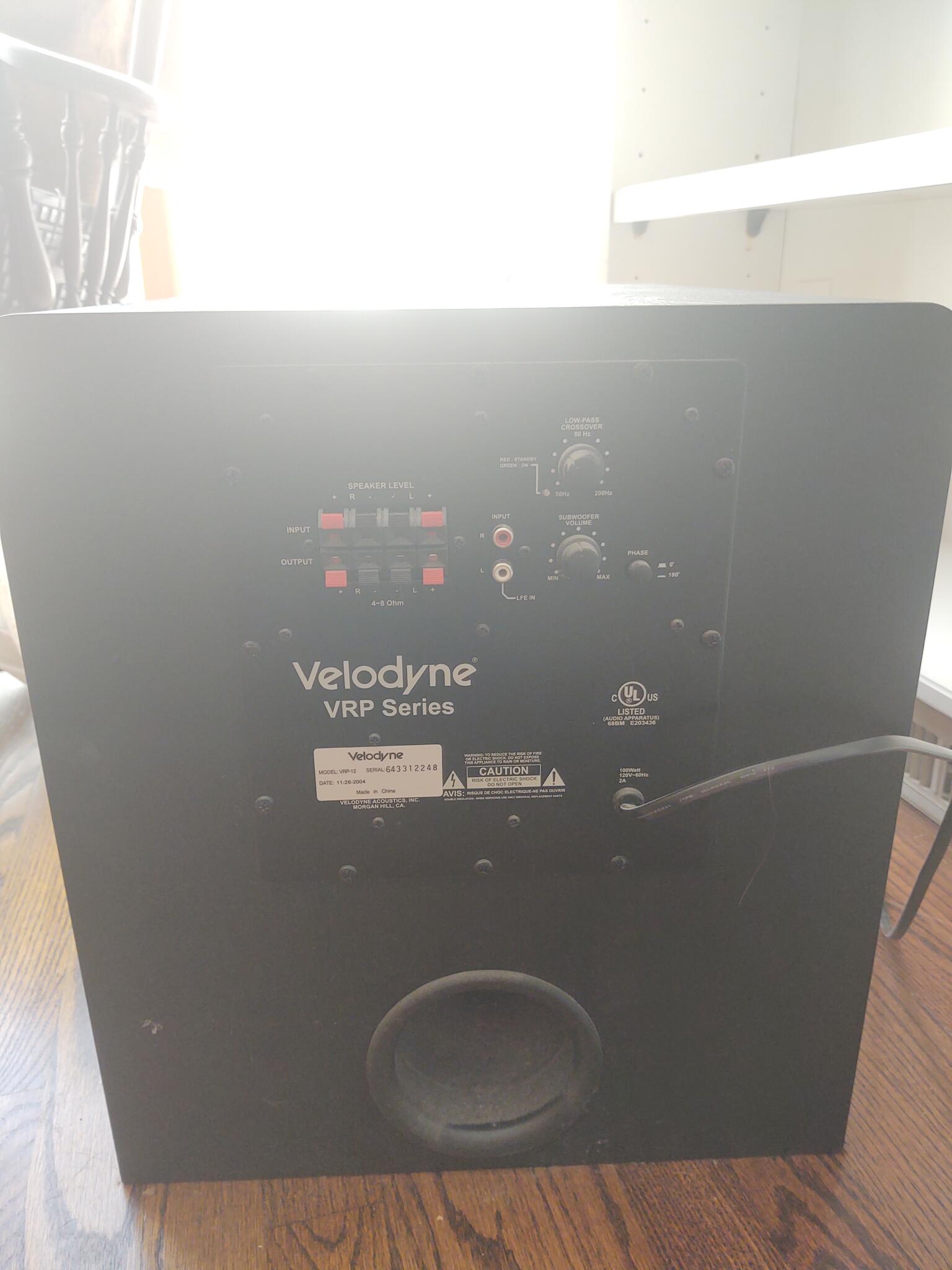 velodyne vrp 12 subwoofer