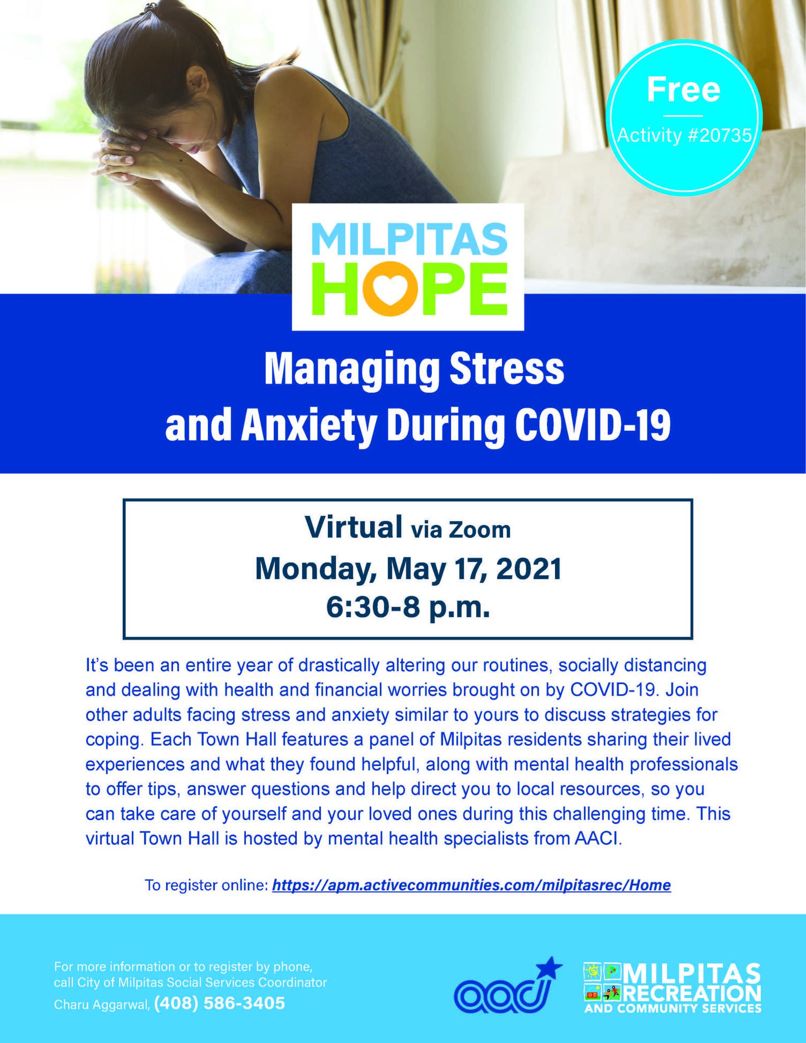 Virtual Town Hall on Managing COVID 19 Stress and Anxiety 5 17