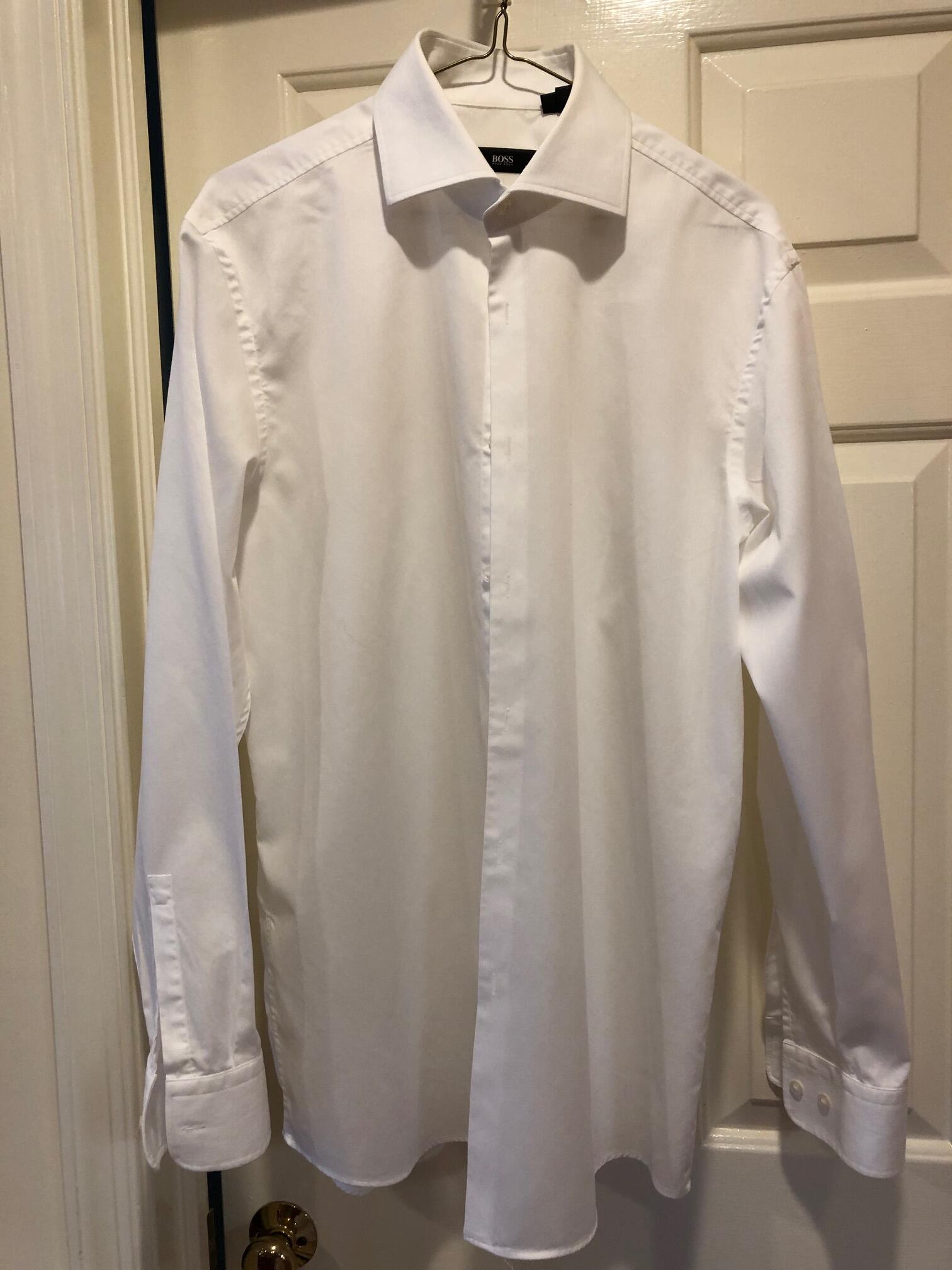 hugo boss white dress shirt sale Boss cotton tuxedo Shirt