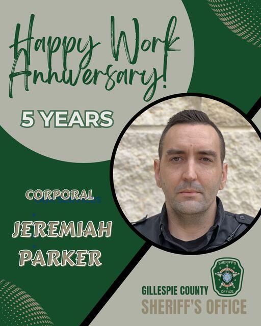 Congratulations to Corporal Jeremiah Parker on his 5th work anniversary ...