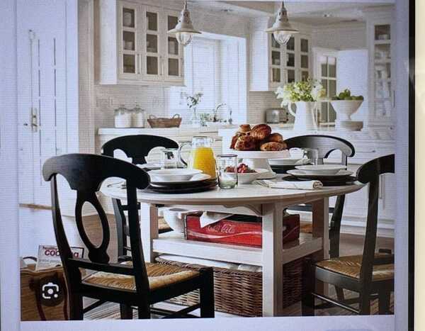 Pottery Barn Shayne Round Drop Leaf Kitchen Table 4 Pottery Barn