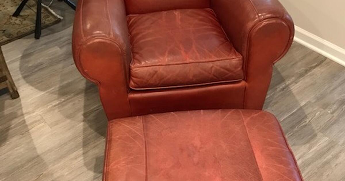 Pottery Barn Leather Chair and Ottoman for 550 in Sewickley, PA For Sale & Free — Nextdoor