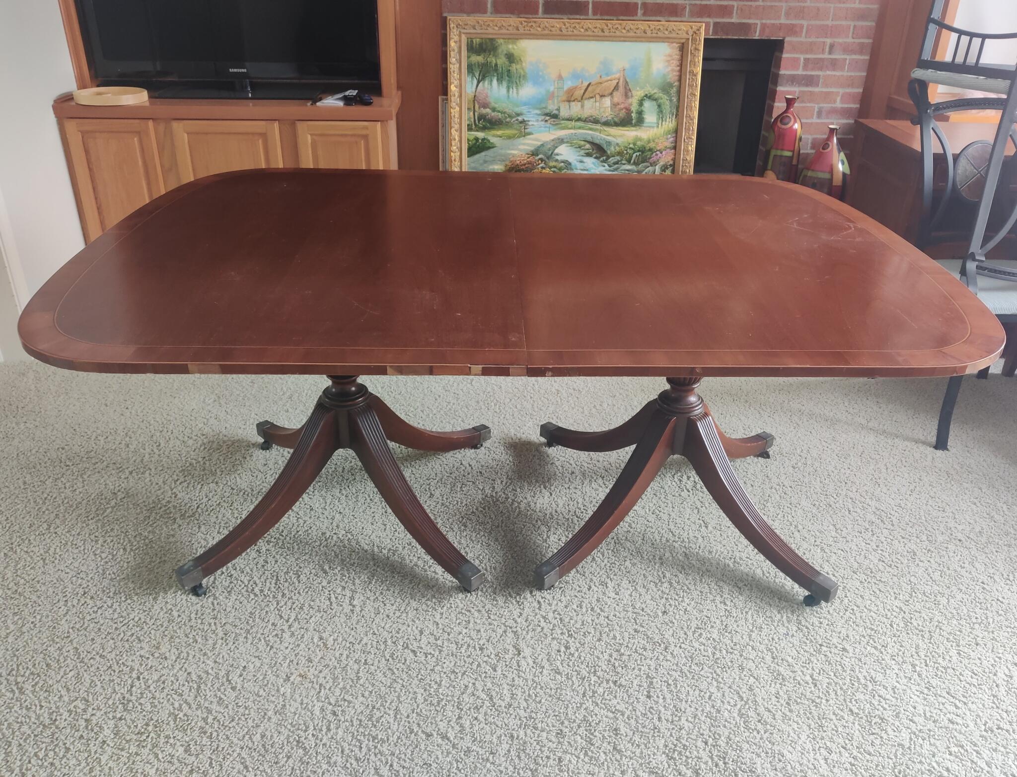 Large Vintage Wooden Dining Table for 135 in Carmel, IN For Sale