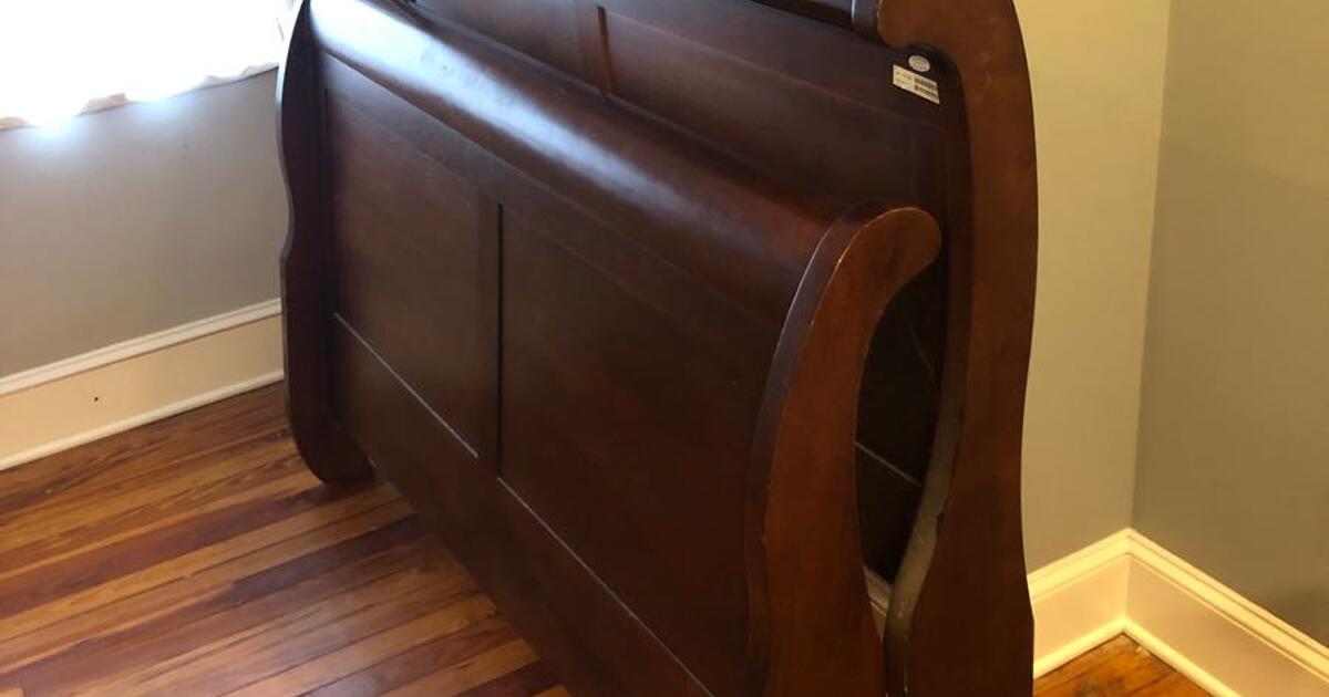 Queen Sleigh bed frame and split queen box spring for Free in