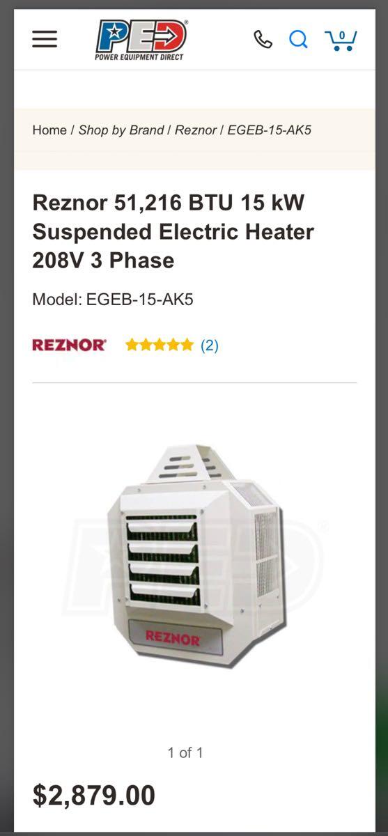 Reznor Electric Unit Heater For $375 In Groton, CT | For Sale u0026 Free —  Nextdoor