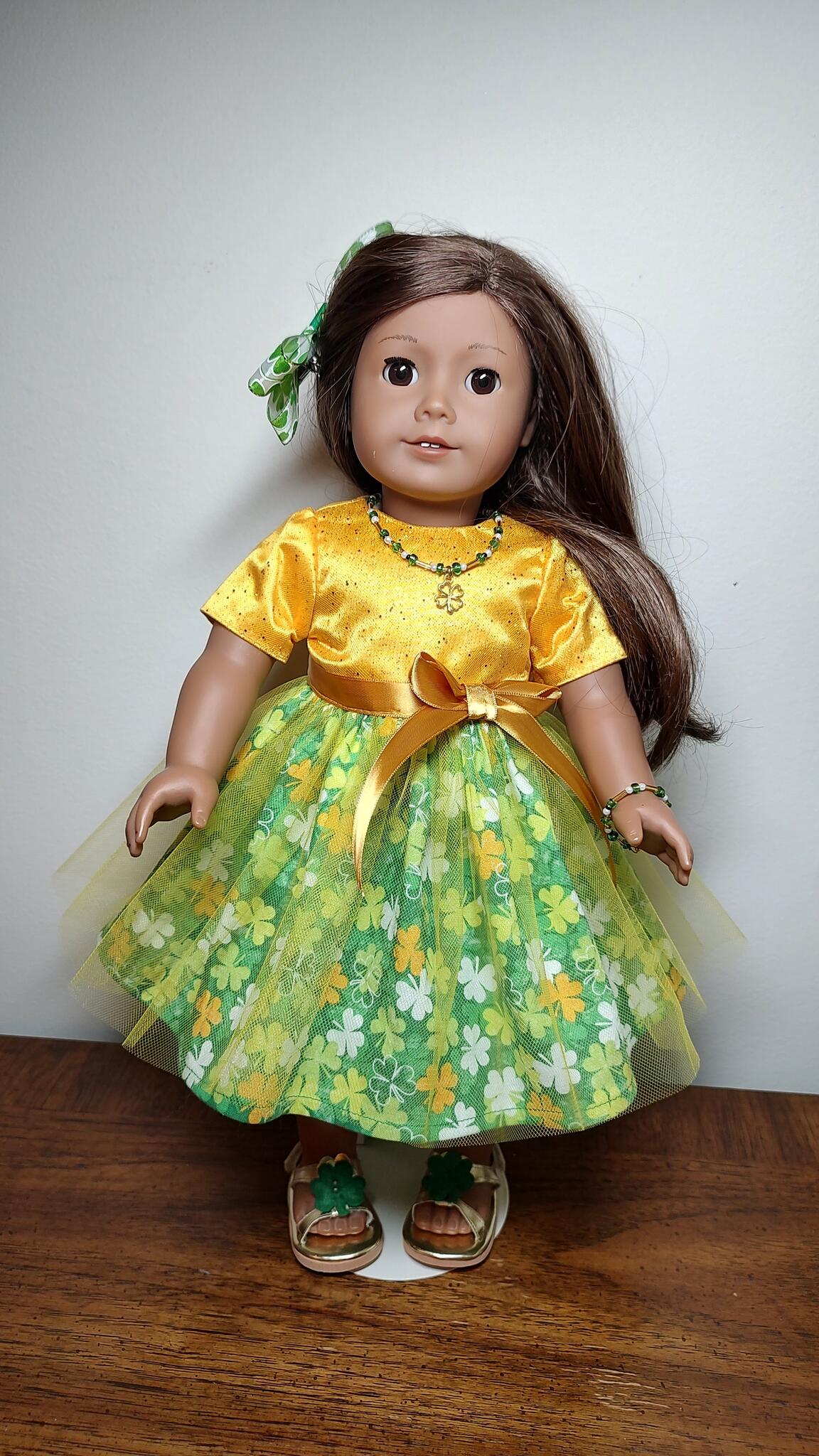 green emerald velvet dress Wrap dress for American Girl mini dolls 01 – American Girl Doll Clothes by  Rocio main image 1