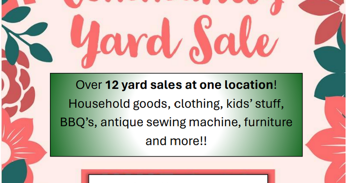 Stone Crossing Subdivision Yard Sale April 2627 800 AM 300 PM in