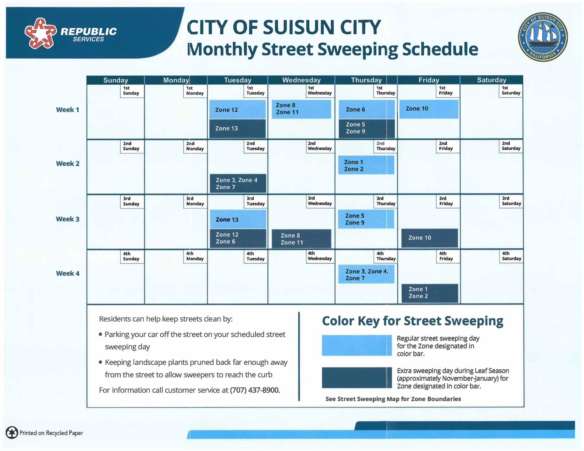 Street Sweeping Schedule Suisun City (City of Suisun City) — Nextdoor