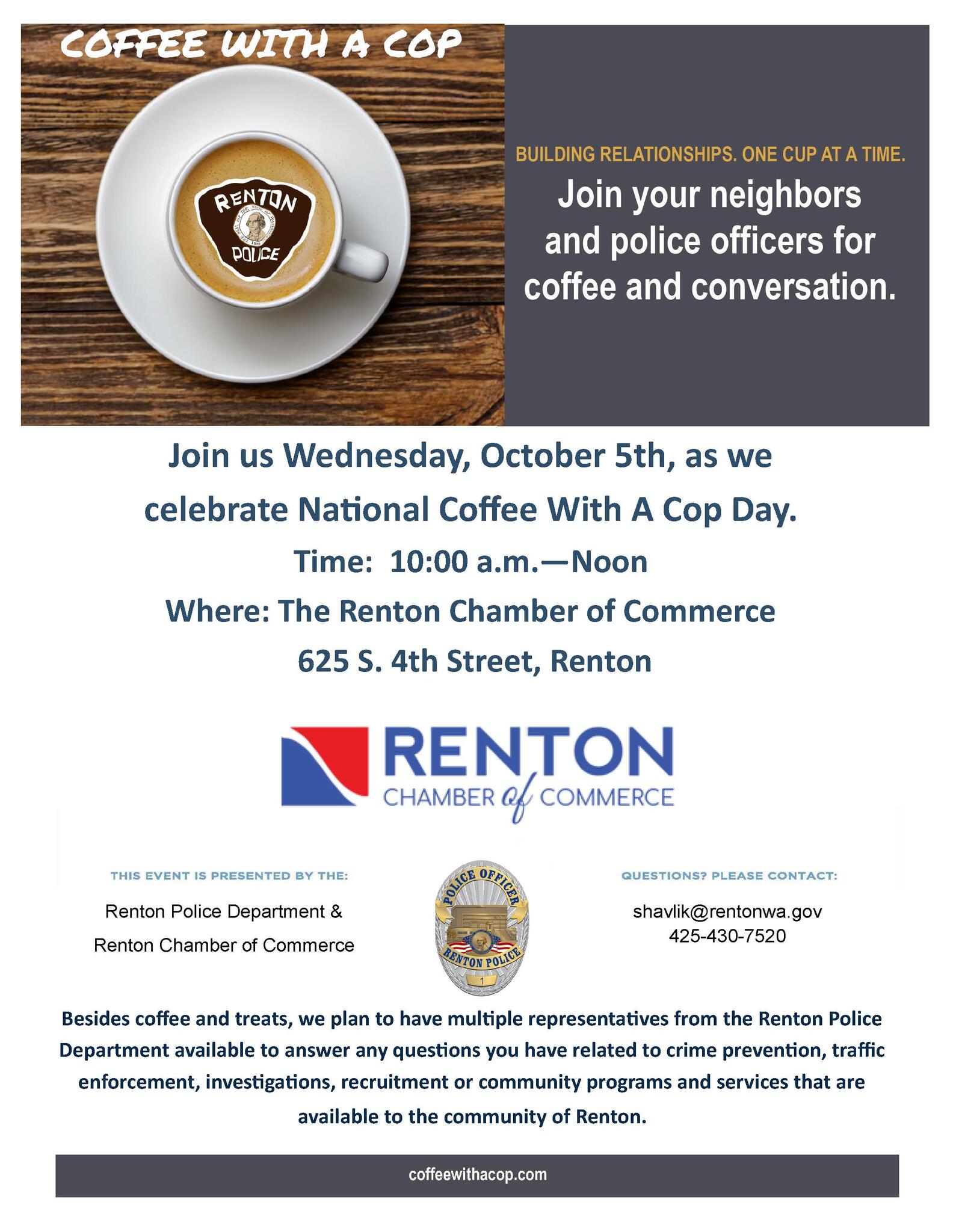 Join us on October 5th for National Coffee with a Cop Day