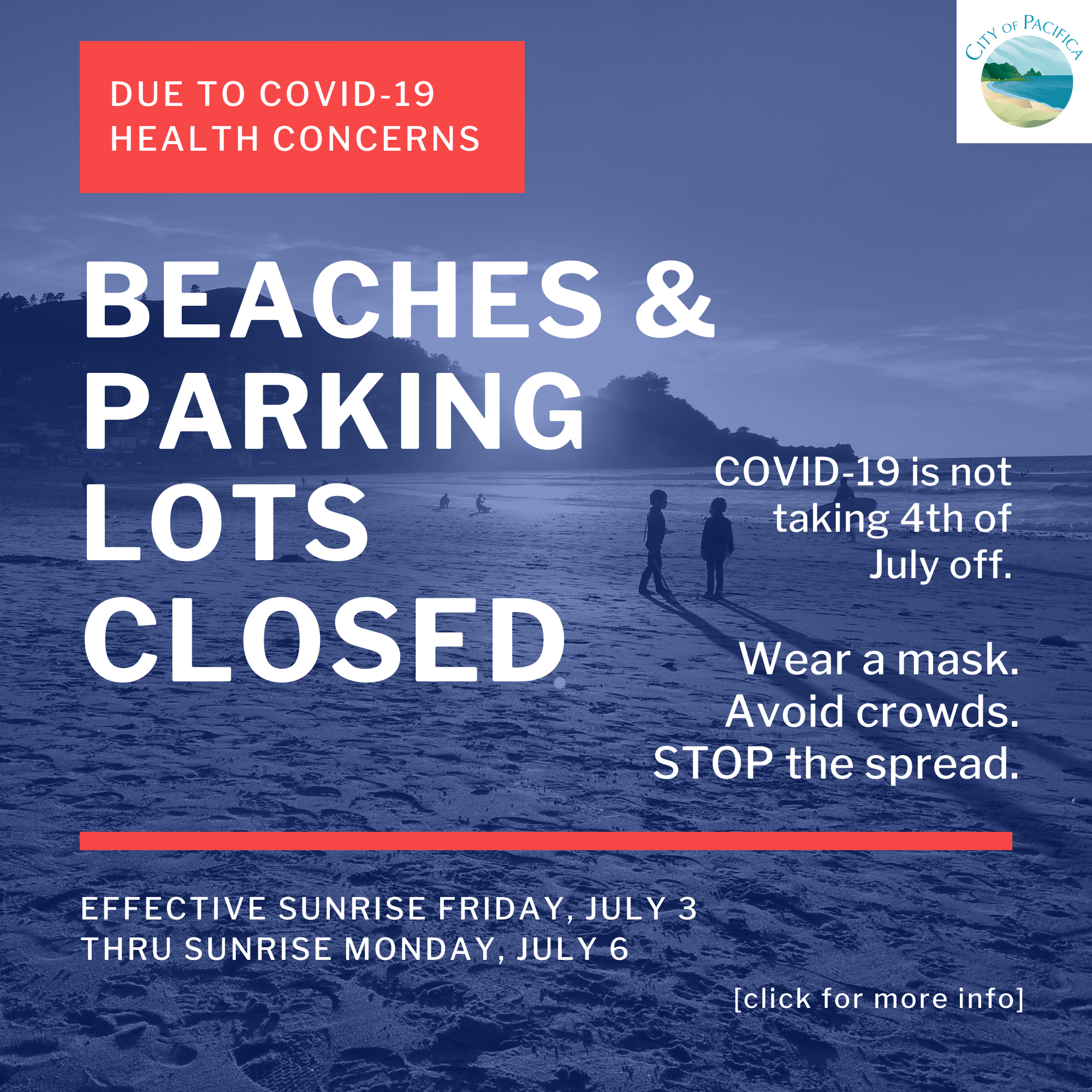 BREAKING NEWS Pacifica beaches and beach parking lots will be closed